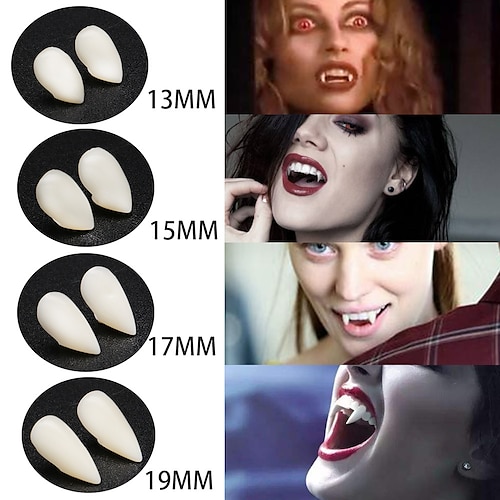 

Vampire Teeth Fangs for Cosplay Costume Accessory Festival Party Favors Dentures Resin Teeth Zombie Fangs Braces Masquerade Props Hot Melt Teether