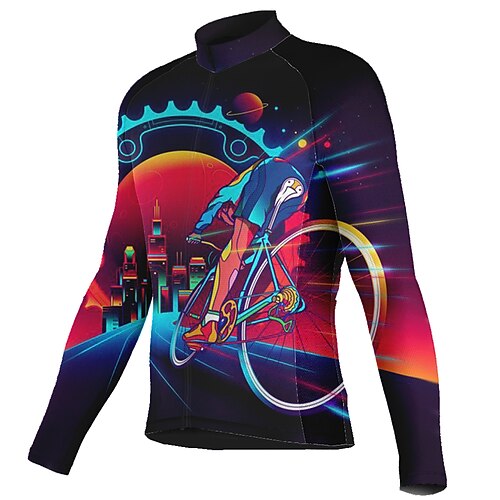 

21Grams Men's Cycling Jersey Long Sleeve Bike Top with 3 Rear Pockets Mountain Bike MTB Road Bike Cycling Breathable Quick Dry Moisture Wicking Reflective Strips Red Gear Polyester Spandex Sports