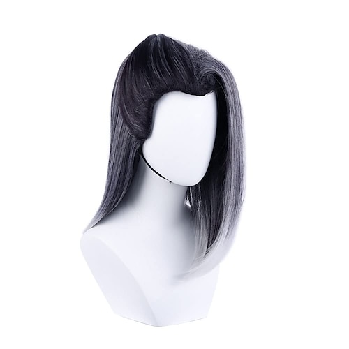 

Game Valorant Cosplay Wig Fade Long Black Siliver for Women Halloween