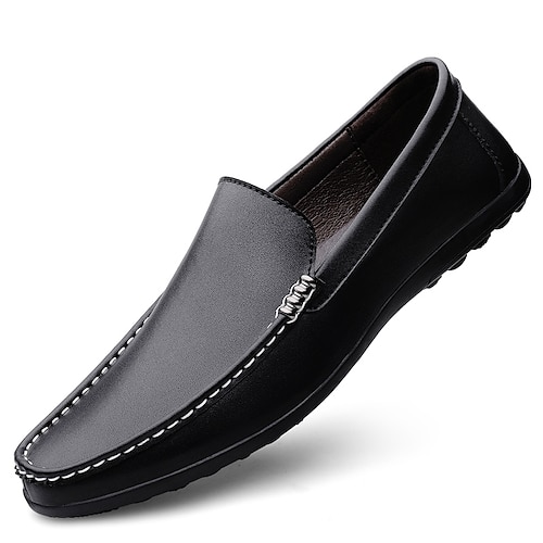 

Men's Loafers Slip-Ons Comfort Loafers Dress Loafers British Style Plaid Shoes Business Casual British Daily Office Career PU Black Gray Fall Winter