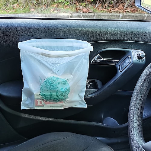 

30Pcs Waterproof Disposable Car Trash Garbage Bag Cans Storage Pockets Stick to Anywhere Portable Convenient Trash Bags for Auto Vehicle Barf Bags for Motion Sickness Vomiting Puke Throw Up
