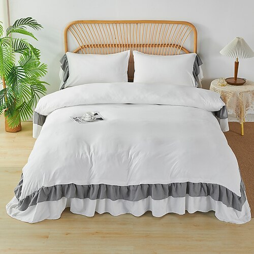 

3-Piece Duvet Cover Set Hotel Bedding Sets Comforter Cover Include 1 Duvet Cover, 2 Pillowcases for Double/Queen/King(1 Pillowcase for Twin/Single)