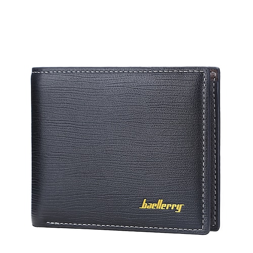 

Men's Wallet PU Leather Embossed Solid Color Daily Office & Career Light Coffee Black