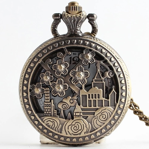 

Fairytale Castle Retro Quartz Pocket Watches Mountain Garden Steampunk Chain Pendant Fob Watch Reloj Bolsillo Digital