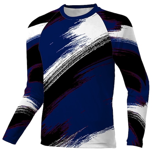 

Men's Downhill Jersey Long Sleeve Dark Blue Graffiti Bike Breathable Quick Dry Polyester Spandex Sports Graffiti Clothing Apparel / Stretchy