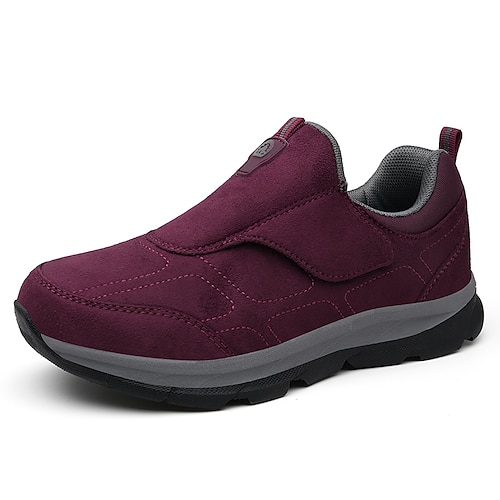 

Women's Trainers Athletic Shoes Outdoor Daily Comfort Shoes Winter Flat Heel Round Toe Casual Minimalism Walking Shoes Nubuck Magic Tape Solid Colored Black Fuchsia