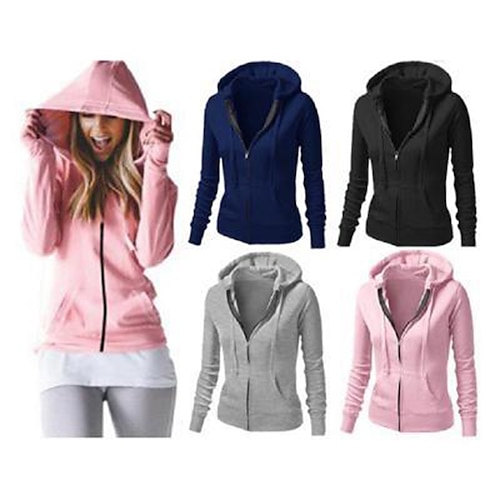 

Per donna Felpa con cappuccio Zip intera Manica lunga Felpa con cappuccio Sportivo Athleisure Tenere al caldo Traspirante Morbido Corsa Jogging Addestramento abbigliamento sportivo Abbigliamento