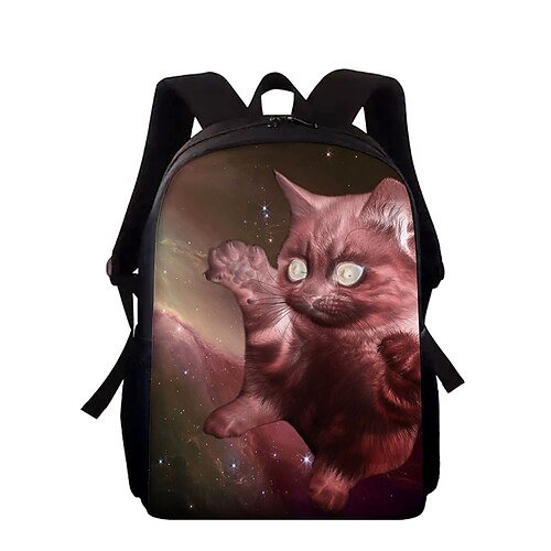 

Unisex Zaino per la scuola 3D zaino Scuola Giornaliero Gatto Tessuto Oxford Massima capacità Traspirante Leggero Cerniera Rosso