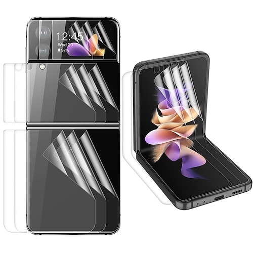 

(3 Sets 12 Packs) Phone Screen Protector Compatible for Samsung Galaxy Z Flip 4 5G Ultra Thin Flexible Soft TPU Screen ProtectorHD ClarityAnti-fingerprints and Scratch Protective FilmBubble-Free Touch Sensitive