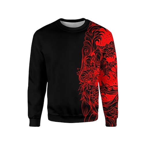 

Men's Unisex Sweatshirt Pullover Tribal Graphic Prints Print Daily Sports Holiday 3D Print Casual Streetwear Hoodies Sweatshirts Red