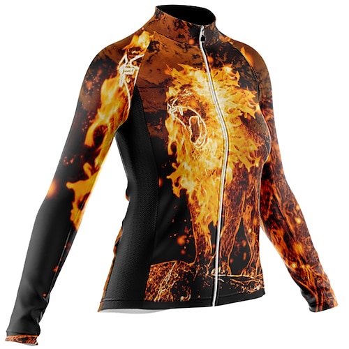 

Women's Cycling Jersey Long Sleeve Bike Jersey with 3 Rear Pockets Mountain Bike MTB Road Bike Cycling Cycling Breathable Ultraviolet Resistant Quick Dry Black Polyester Sports Clothing Apparel