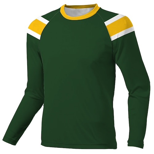 

Men's Downhill Jersey Long Sleeve Dark Green Patchwork Bike Breathable Quick Dry Polyester Spandex Sports Patchwork Clothing Apparel / Stretchy