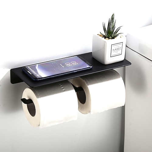 

Multi Functional Paper Towel Holder, Bilateral Toilet Paper Holder, Space Aluminum Black, Matt