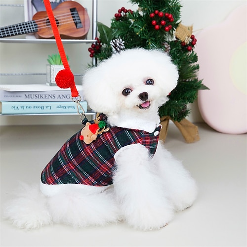 

Dog Cat Vest Christmas Costume Plaid / Check Cute Sweet Christmas Dailywear Winter Dog Clothes Puppy Clothes Dog Outfits Soft Green / Red Costume for Girl and Boy Dog Cotton S M L XL 2XL