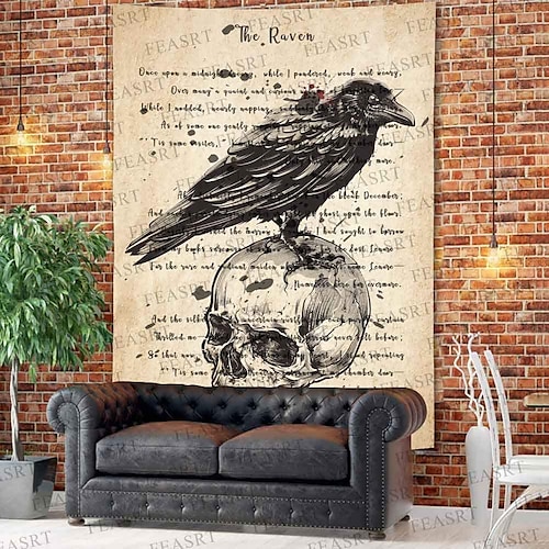 

Dark and Gloomy Wall Tapestry Art Decor Blanket Curtain Picnic Tablecloth Hanging Home Bedroom Living Room Dorm Decoration Psychedelic Haunted Scary