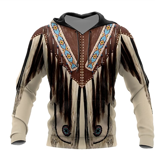 

Men's Unisex Pullover Hoodie Sweatshirt Hooded Tribal Graphic Prints Print Daily Sports 3D Print Streetwear Designer Hoodies Sweatshirts Long Sleeve Coffee