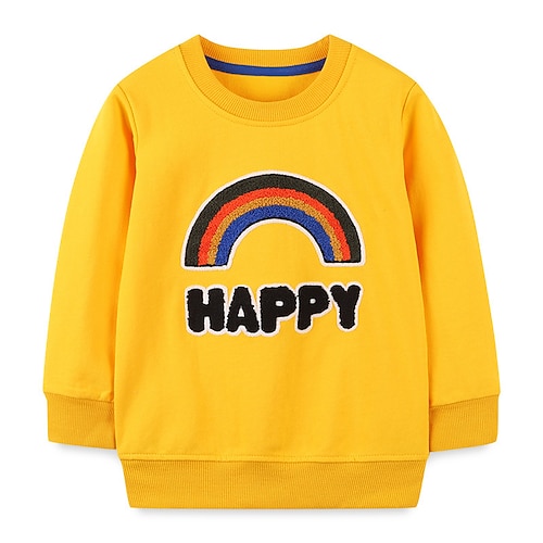 

Kids Boys Sweatshirt Cartoon School Long Sleeve Active 2-8 Years Winter Yellow