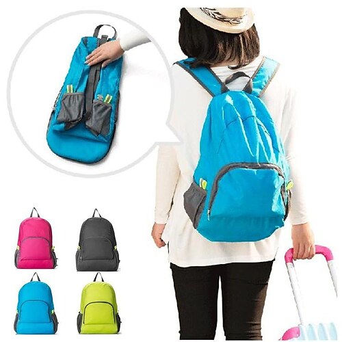 

Foldable Outdoor Backpack Nylon Lightweight Camping & Hiking Traveling Green Black Blue Dark Grey Rose Red