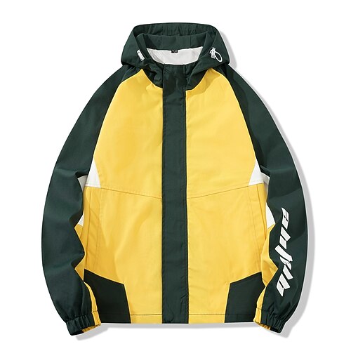 

Men's Track Jacket Windbreaker Windproof Breathable Lightweight Top Full Zip Hooded Fashion Spring Autumn Tennis Running Training / Micro-elastic / Athleisure