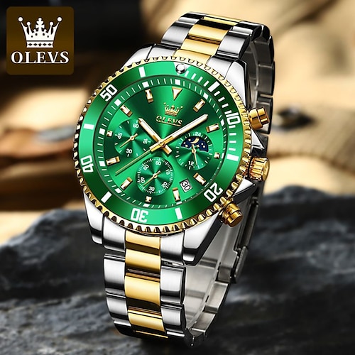 

Olevs montre pour hommes mode luxe classique montres à quartz sport étanche plongée en acier inoxydable montres pour hommes 2870