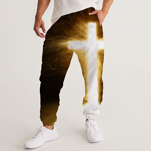 

Men's Sweatpants Joggers Trousers Drawstring Side Pockets Elastic Waist Graphic Prints Comfort Breathable Sports Outdoor Casual Daily Streetwear Stylish Green Blue Micro-elastic