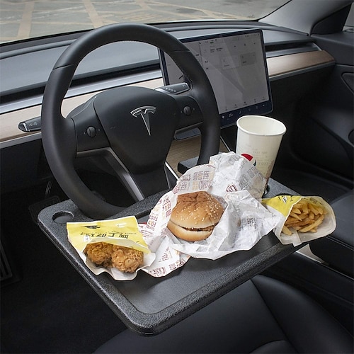 

Tesla Model 3 Model Y S X Auto Steering Wheel Desk Car Table Steering Wheel Tray for Laptop Tablet iPad Or Notebook Car for Constant Travelers Food Eating Hook Eating Table