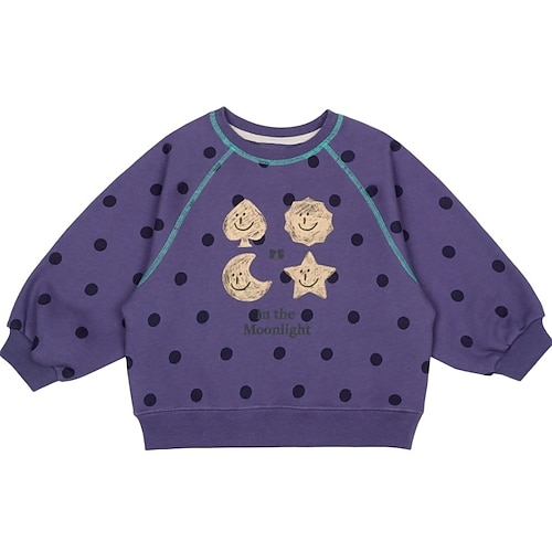 

Kids Girls' Sweatshirt Cartoon School Long Sleeve Active 2-8 Years Winter Purple