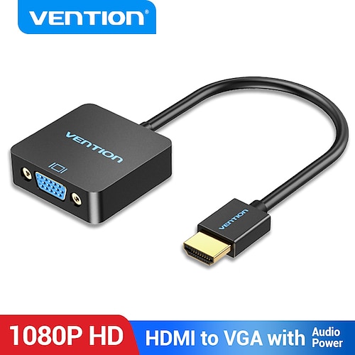 

Vention HDMI to VGA Adapter Male to Female Converter 1080P VGA to HDMI with 3.5 Jack Audio Cable for Laptop TV Box HDMI to VGA
