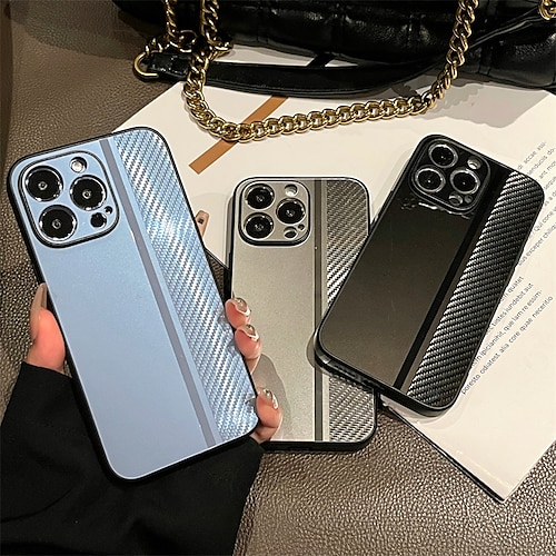 

Phone Case For Apple Back Cover iPhone 13 12 Pro Max Portable Single Sided Soft Edges Lines / Waves Solid Colored PC