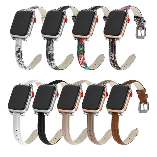 

1PC Smart Watch Band Compatible with Apple iWatch Series 8 7 6 5 4 3 2 1 SE Leather Loop for iWatch Smartwatch Strap Wristband PU Leather Adjustable Elastic Classic Clasp