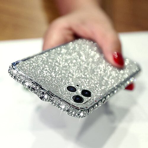 Phone Case For Apple iPhone 14 Pro Max iPhone 13 Pro Max 12 11 SE 3 X XR XS  Max 8 7 Rhinestone Glitter Shine Back Cover TPU 2024 - $10.99