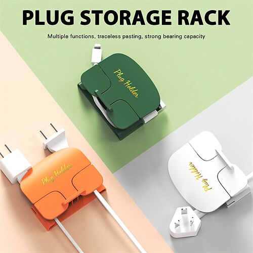 

3PCS Cord Organizer Multifunctional Plug Holder Wall Mounted Appliance Cord Holder Cable Holder for Home Cord Fixing Clip