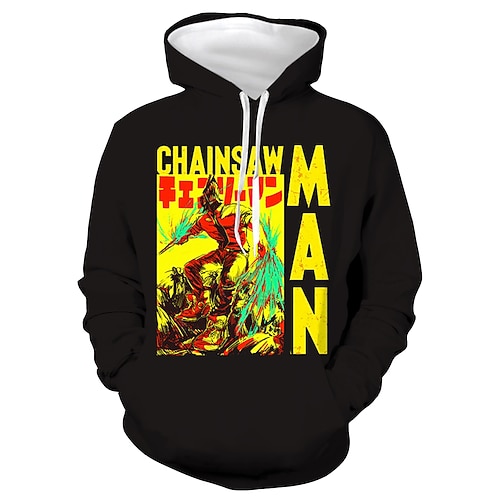 

Inspired by Chainsaw Man Denji Hoodie Cartoon 100% Polyester Anime Front Pocket Graphic Hoodie For Women's