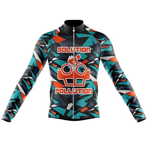 

21Grams Men's Cycling Jersey Long Sleeve Bike Top with 3 Rear Pockets Mountain Bike MTB Road Bike Cycling Breathable Quick Dry Moisture Wicking Reflective Strips Blue Polyester Spandex Sports
