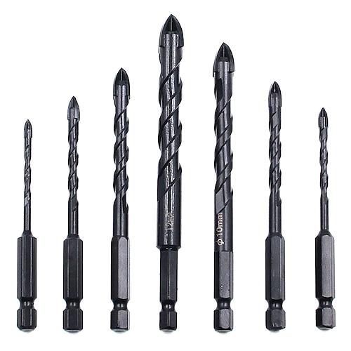 

3-12mm Cross Hex Tile Drill Bits Universal Drill Kits For Wall Concrete Glass Ceramic Hole Opener Metal Triangle Drill Bits Set