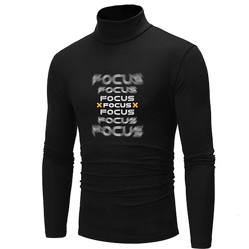 

Men's T shirt Tee Hot Stamping Graphic Patterned Turtleneck Street Daily Print Long Sleeve Tops Designer Casual Fashion Comfortable Black / Summer / Sports / Summer