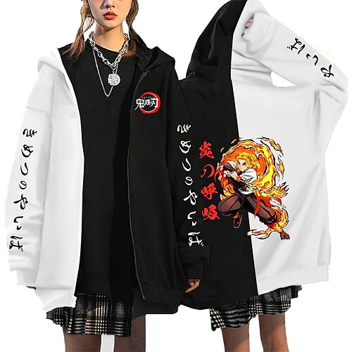 

Inspired by Demon Slayer: Kimetsu no Yaiba Rengoku Kyoujurou Hoodie Cartoon Manga Anime Classic Street Style Outerwear For Men's Women's Unisex Adults' Hot Stamping 100% Polyester