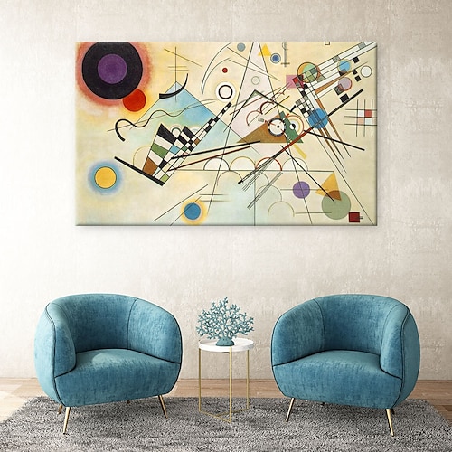 

Peinture à l'huile faite à la main toile art mural décoration style kandinsky abstrait pour la décoration intérieure roulé sans cadre peinture non étirée