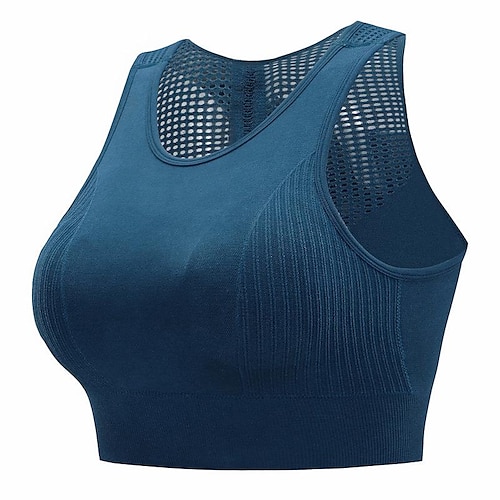 

Women's Outerwear Sports Bra without Steel Ring Vest-style Shock-proof Fitness Sports Bra Hollow Mesh Gathered One-piece Sports underwear