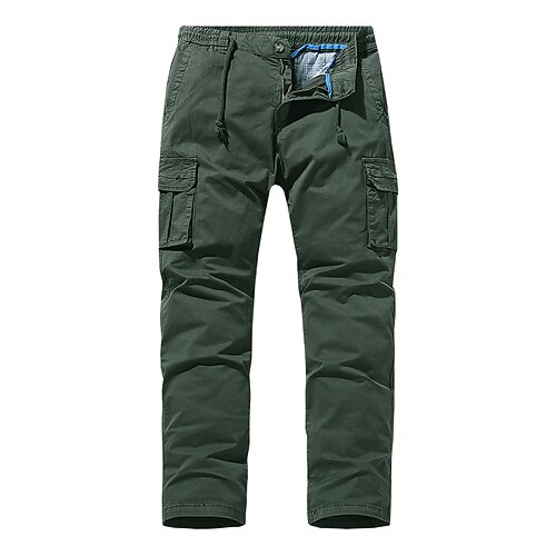 

Men's Cargo Pants Trousers Zipper Pocket Solid Color Comfort Breathable Full Length Daily Holiday Streetwear Sports Fashion ArmyGreen Black Micro-elastic
