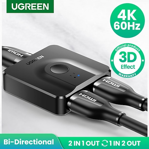 

UGREEN HDMI Splitter 3D 4K Bi-directional HDMI Switcher Cable for Xbox Playstation TV Box Splitter HDMI Cable Switcher