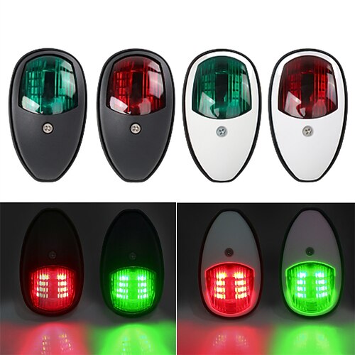 

OTOLAMPARA 2 Nautical Miles Lighting Range 8W LED Navigation Lights for Boats Yacht Lights Waterproof Sailing Lamp Signal Boat Accessories Marine Green Red 10V - 30V 1PCS