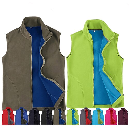 

Men's Fishing Vest Hiking Fleece Vest Top Outdoor Thermal Warm Windproof Breathable Lightweight Winter Fleece Sapphire Dark Army Green Black Fishing Climbing Camping / Hiking / Caving / Multi Pockets