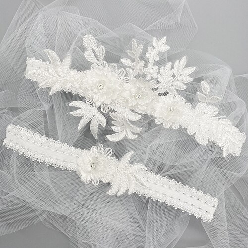 

Polyester Modern Contemporary Wedding Garter With Appliques / Bandage Garters Wedding Party