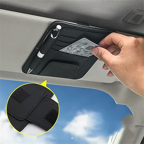 

Car Sun Visor Storage Multifunctional Car Glasses Clip Bag Card Holder Certificate Folder Ticket Holder