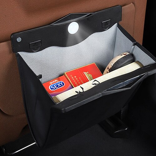 

1pcs Car Backseat Trash Can Waterproof Keep Car Clean Collapsible PU For SUV Truck Van