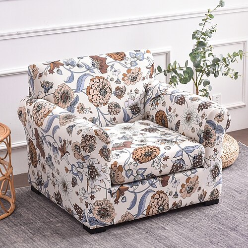 

Floral Printed Sofa Cover Couch Cover Slipcovers with 1/2/3 Seat Cushion Cover for Arm Chair/Loveseat/SofaStretch Furniture Protector for Living Room Kids Pets