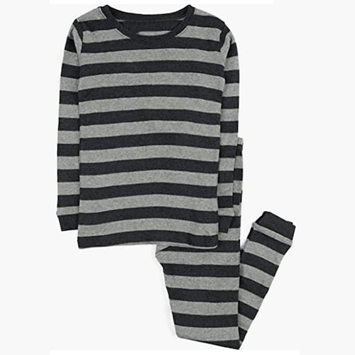 

Kids Boys T-shirt Pants T-shirtSet Clothing Set 2 Pieces Long Sleeve Blue Gray Purple Stripe Print Street Sports Vacation Fashion Comfort Cool Daily 3-12 Years
