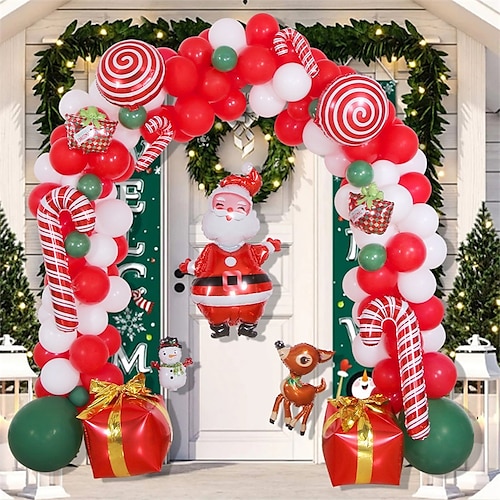 

1 set Christmas Gift Stars Reindeer Balloon for Gift Decoration Party 18 inch Aluminum Emulsion