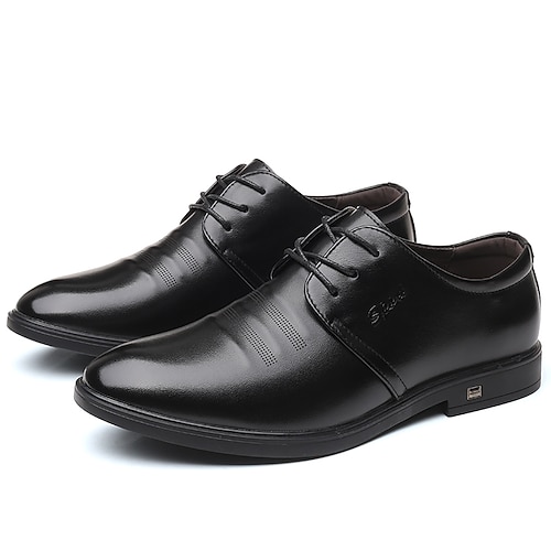 

Men's Oxfords Casual Classic Daily Office Career PU Black Spring Summer